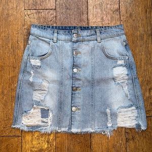 Free People Jean Skirt